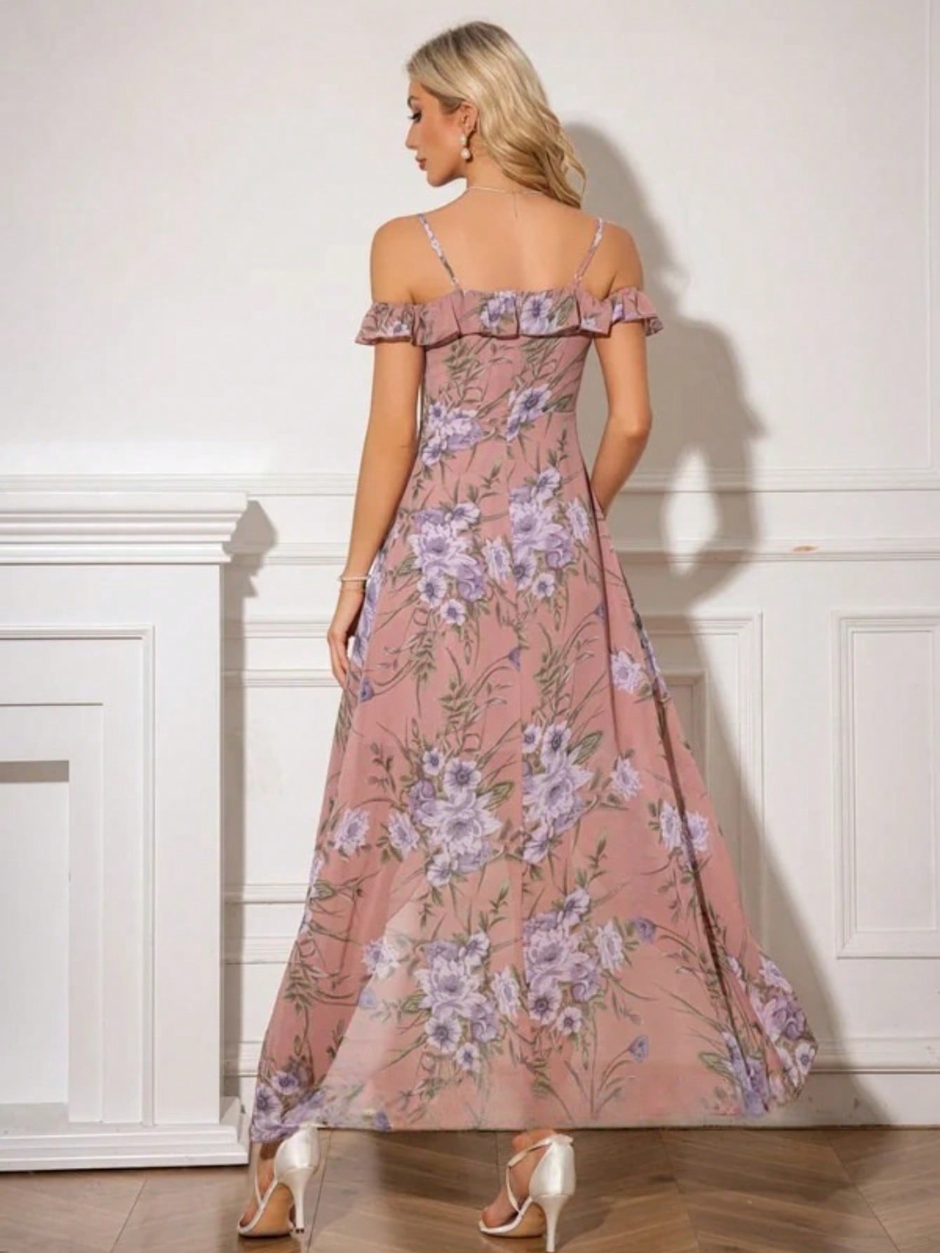 A-Line Sweetheart Asymmetrical Tea-Length Chiffon Bridesmaid Dress With Ruffle