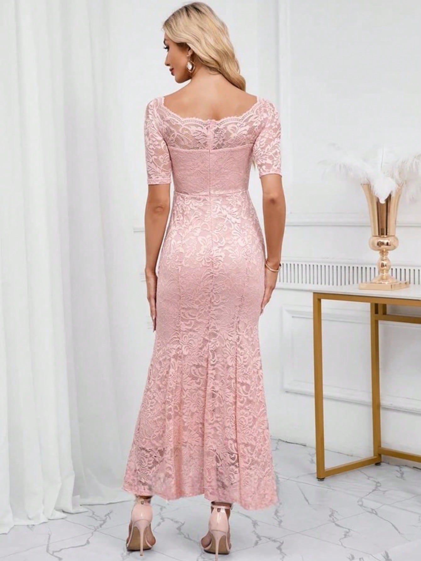 Off The Shoulder Trumpet/Mermaid Lace Maxi Dress