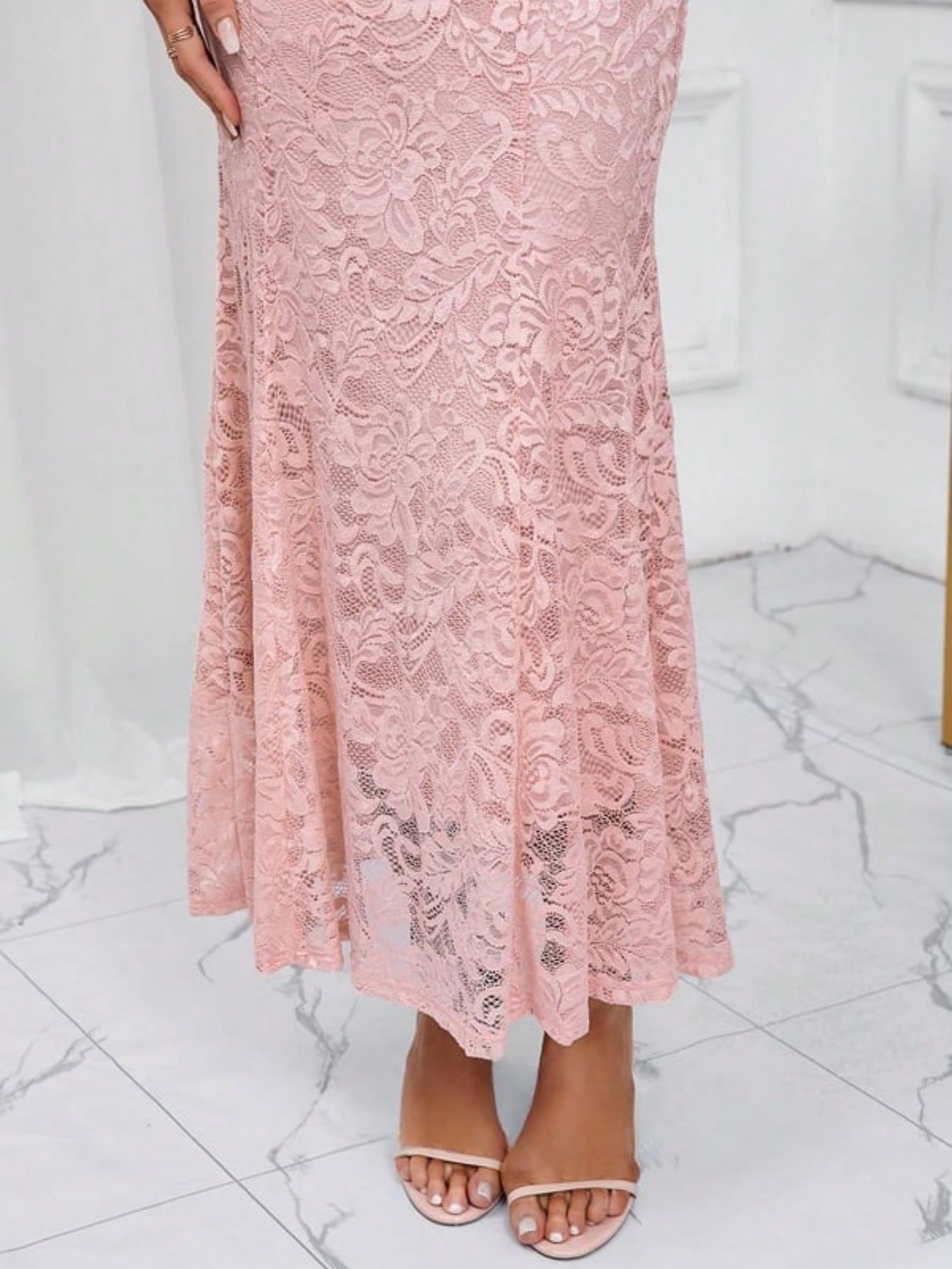 Off The Shoulder Trumpet/Mermaid Lace Maxi Dress