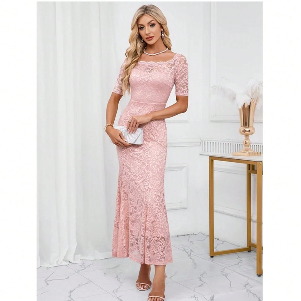 Off The Shoulder Trumpet/Mermaid Lace Maxi Dress