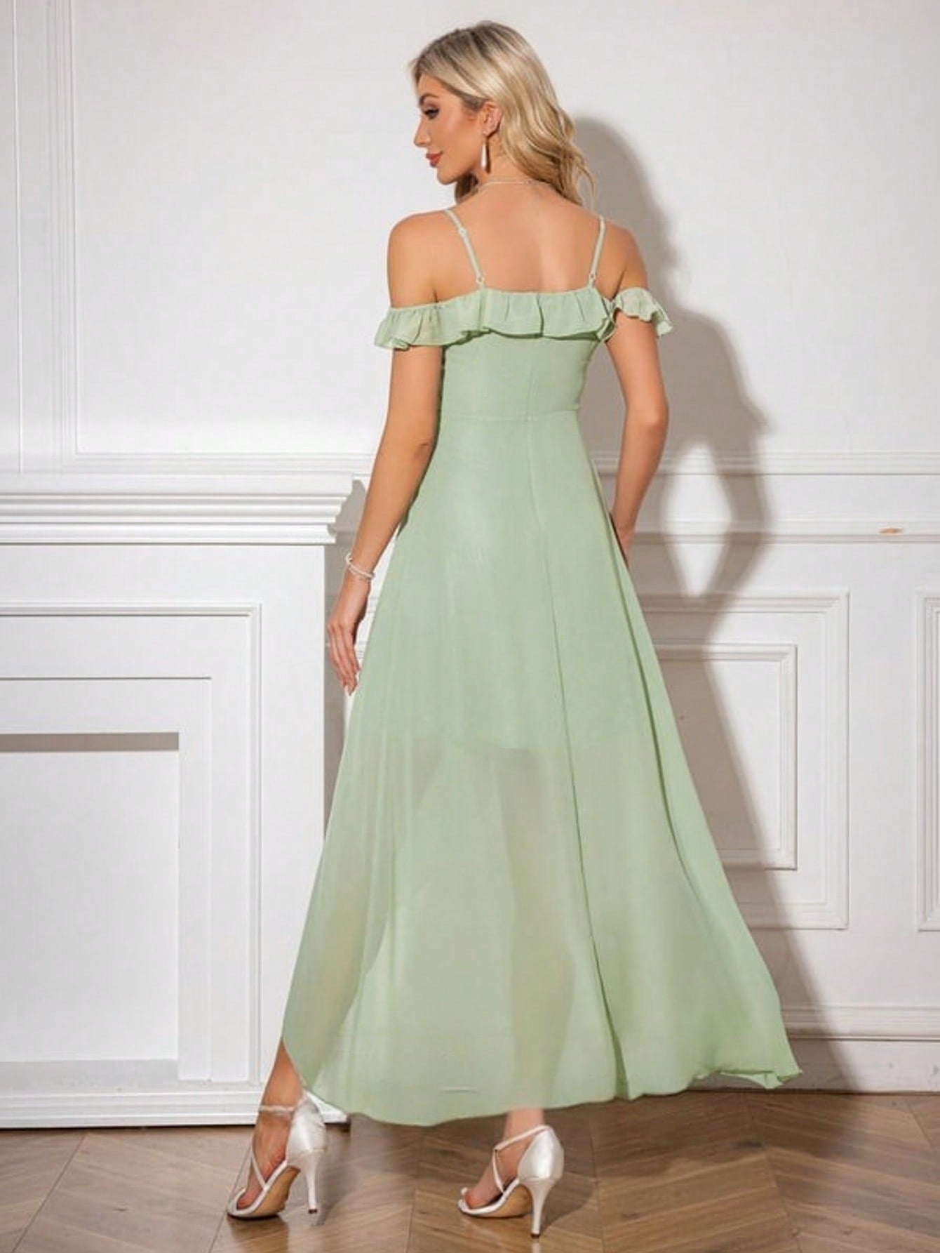 A-Line Sweetheart Asymmetrical Tea-Length Chiffon Cocktail Dress With Ruffle  For Summer & Fall Women's Dress