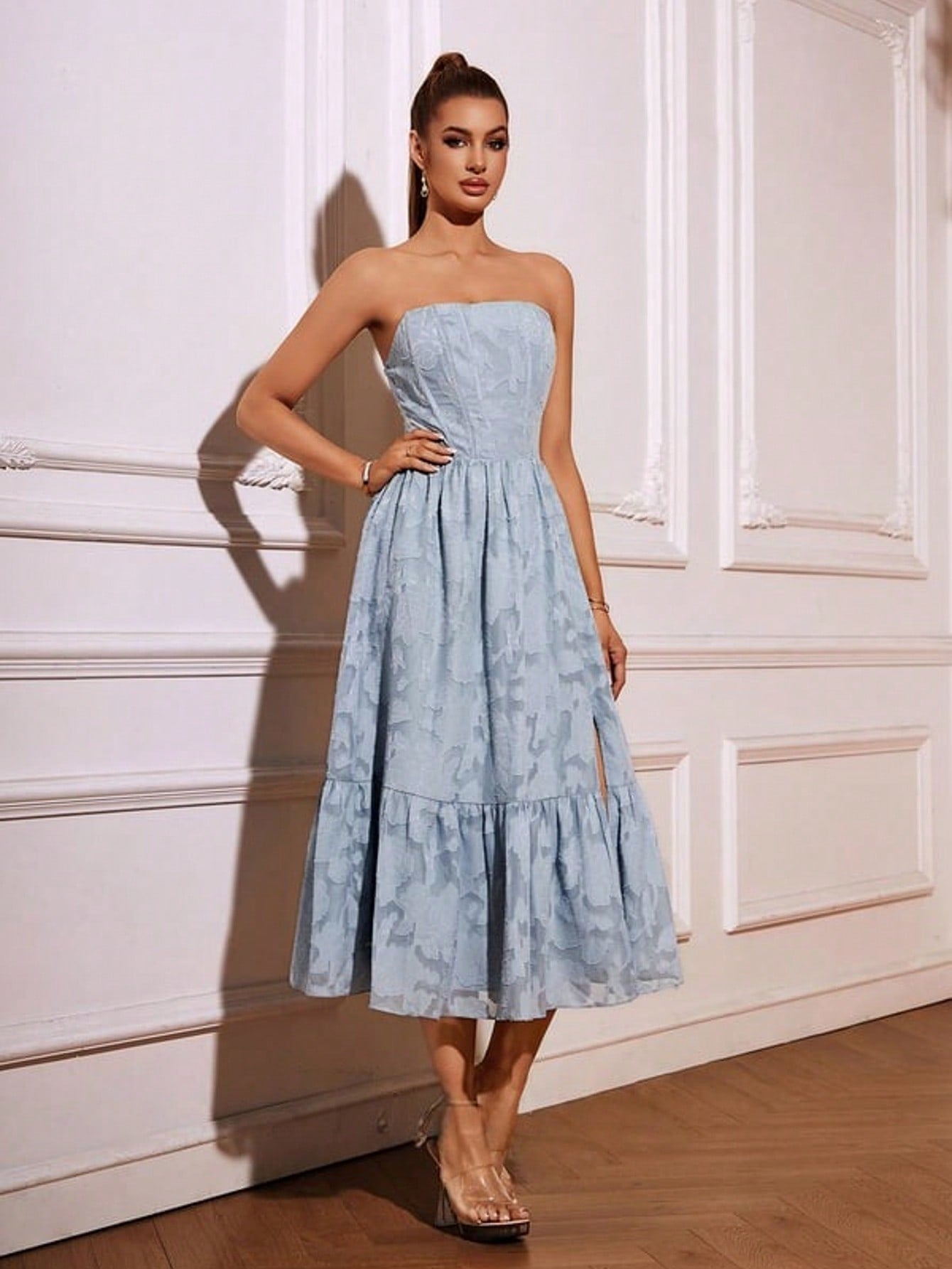 A-Line Straight Tea-Length Chiffon Cocktail Dress For Summer & Fall Women's Dress