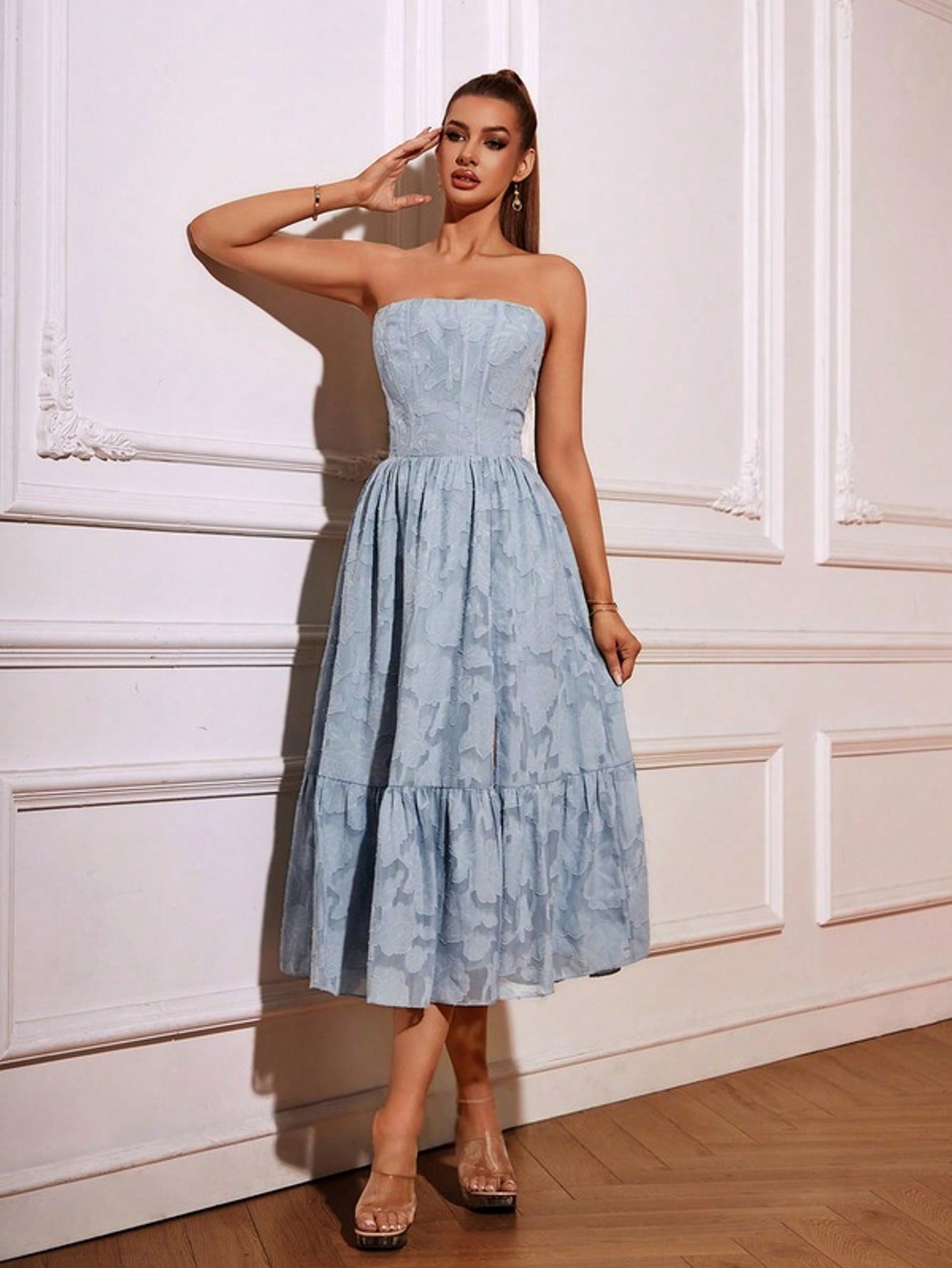 A-Line Straight Tea-Length Chiffon Cocktail Dress For Summer & Fall Women's Dress