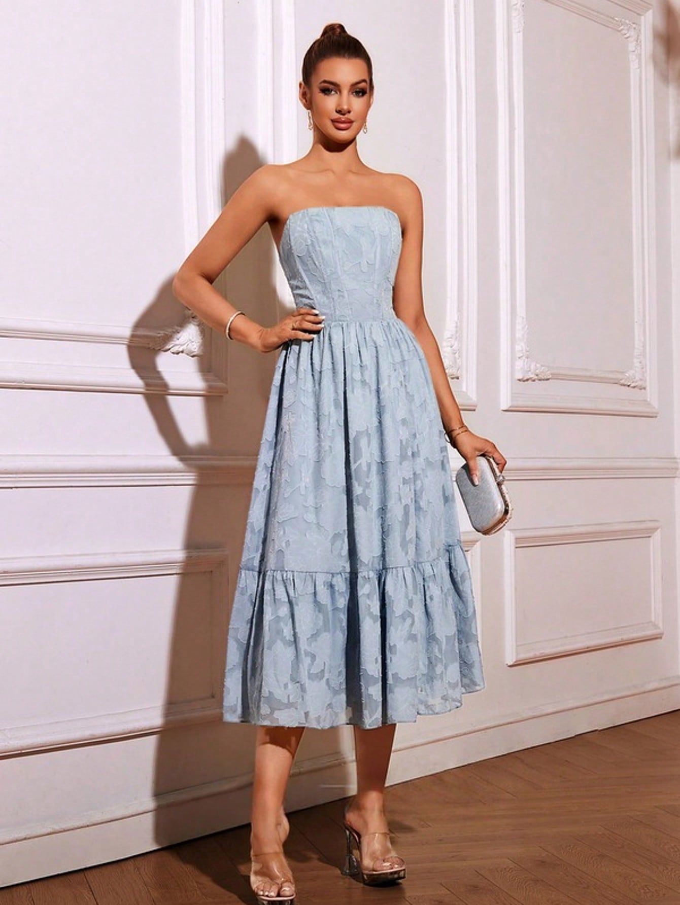 A-Line Straight Tea-Length Chiffon Cocktail Dress For Summer & Fall Women's Dress