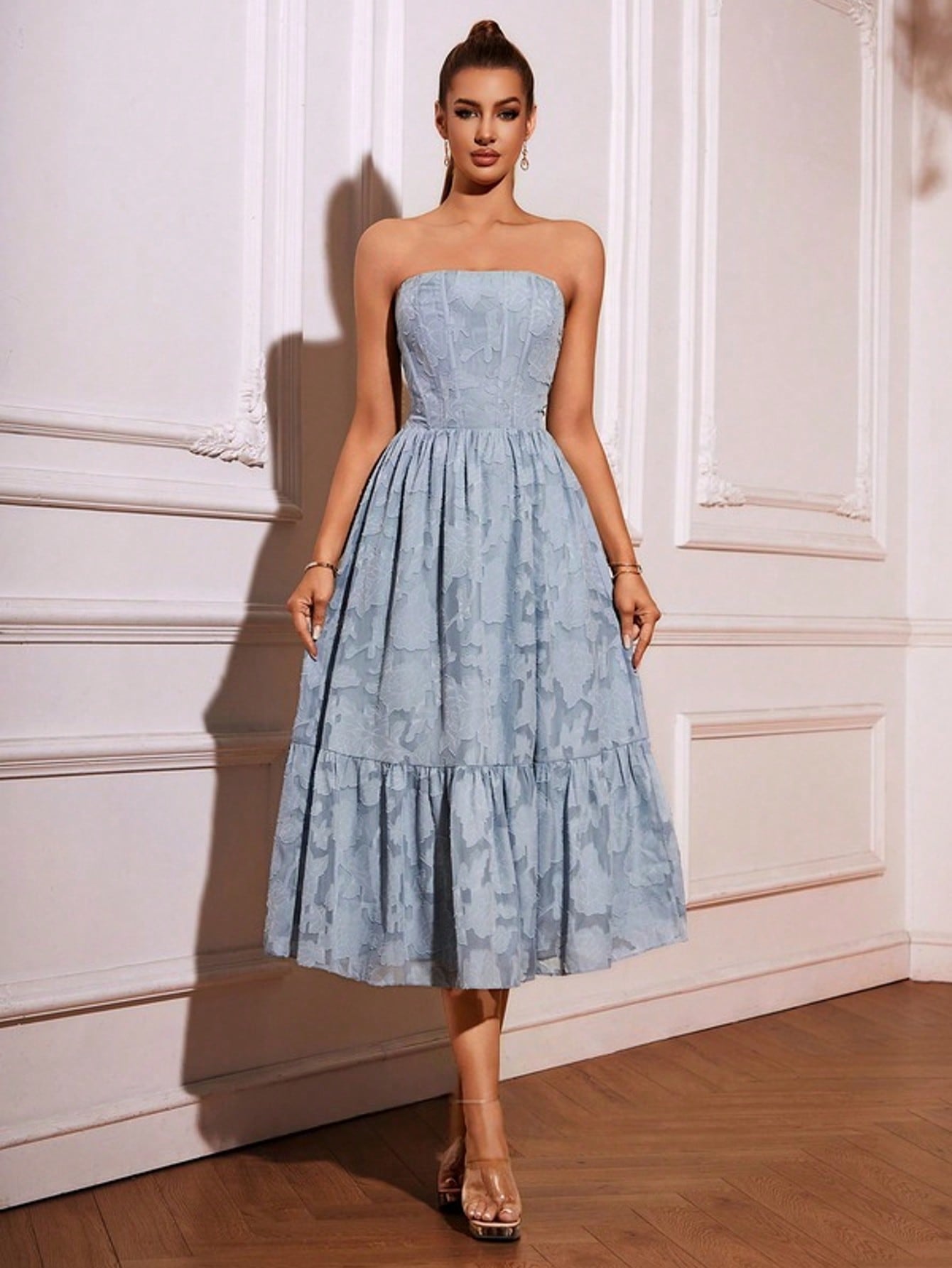 A-Line Straight Tea-Length Chiffon Cocktail Dress For Summer & Fall Women's Dress